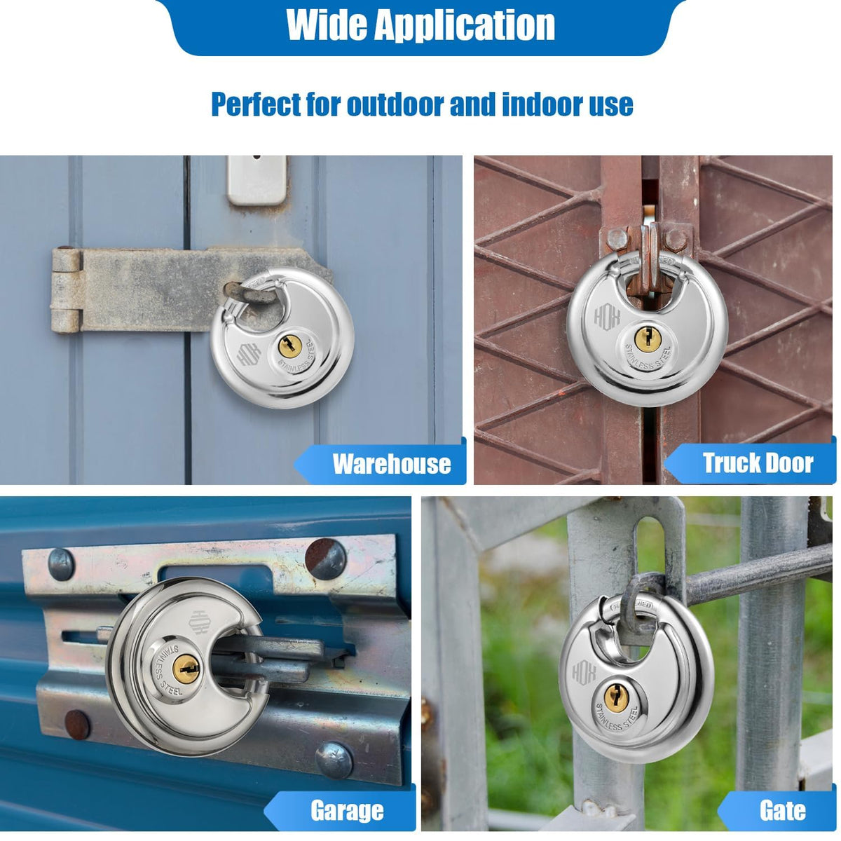 Keyed-Alike Disc Padlock 4-Pack U1727