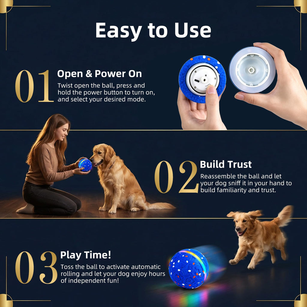 Interactive Dog Ball Toy 3 Modes J60741