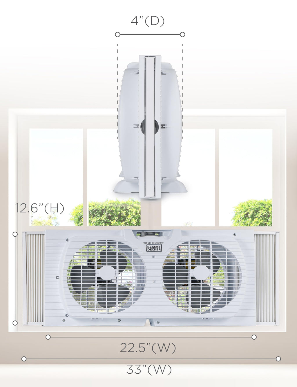 9" Dual Window Fan with 2 Speed Settings B59695
