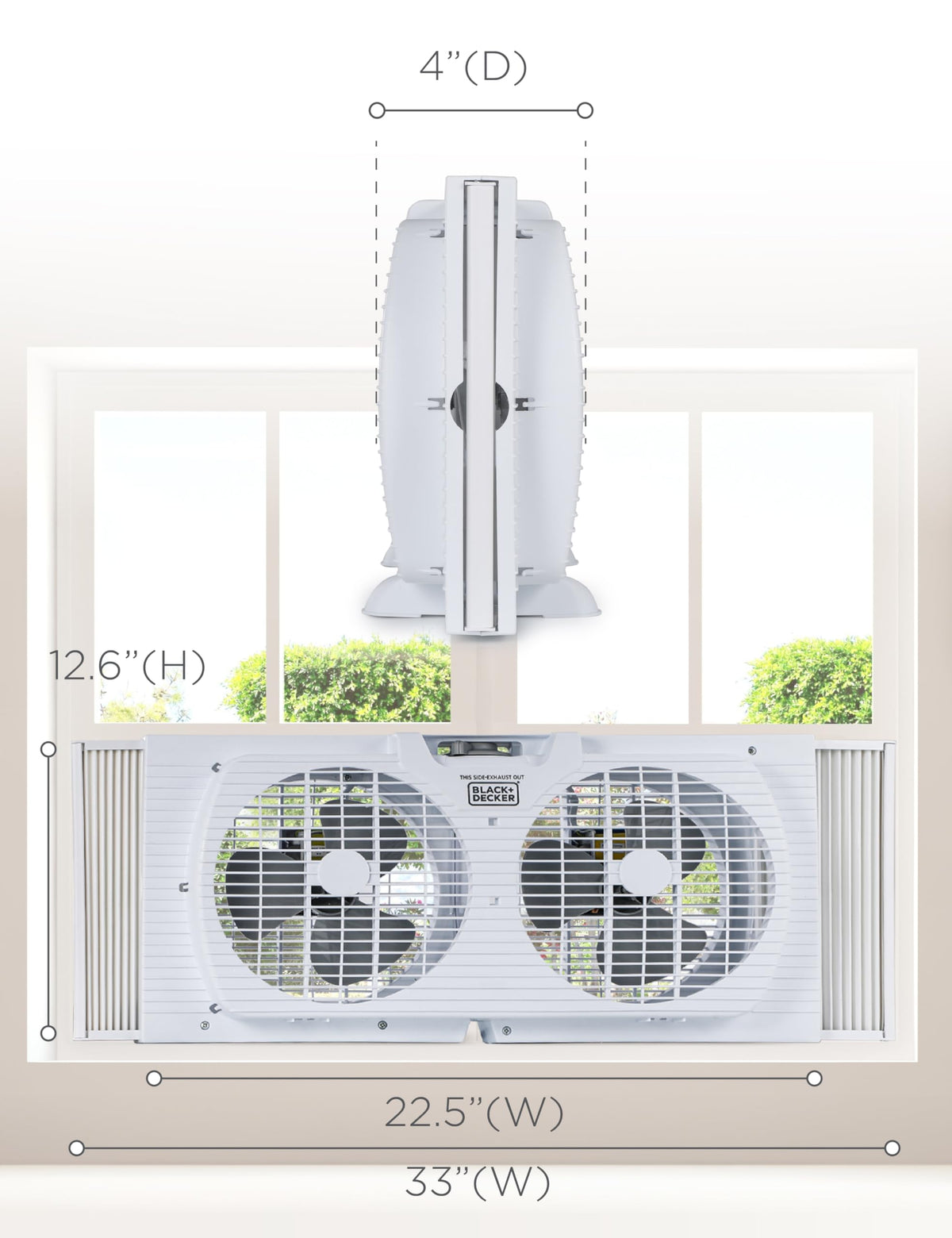 9" Dual Window Fan with 2 Speed Settings B59695