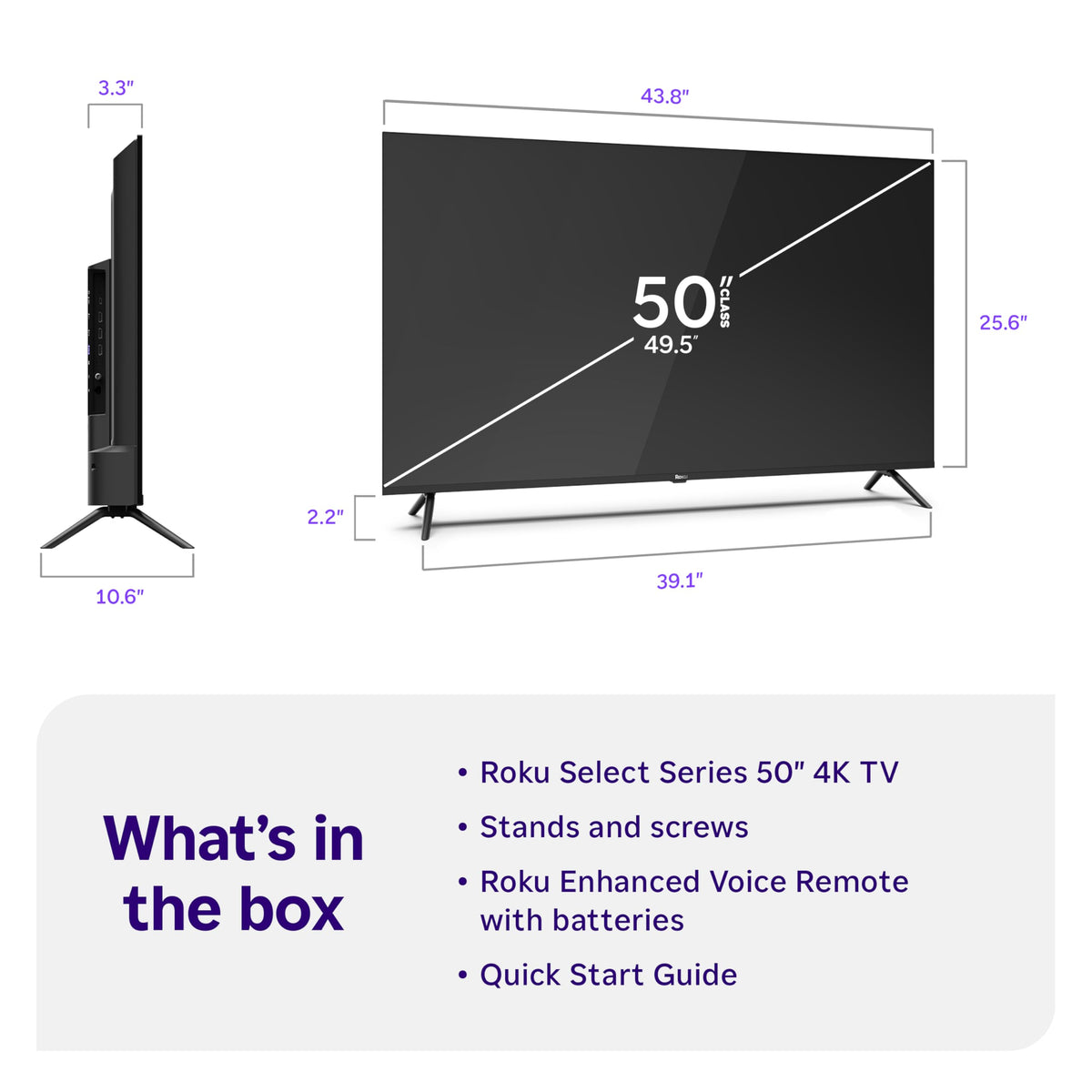 50-Inch 4K HDR LED Smart TV T525