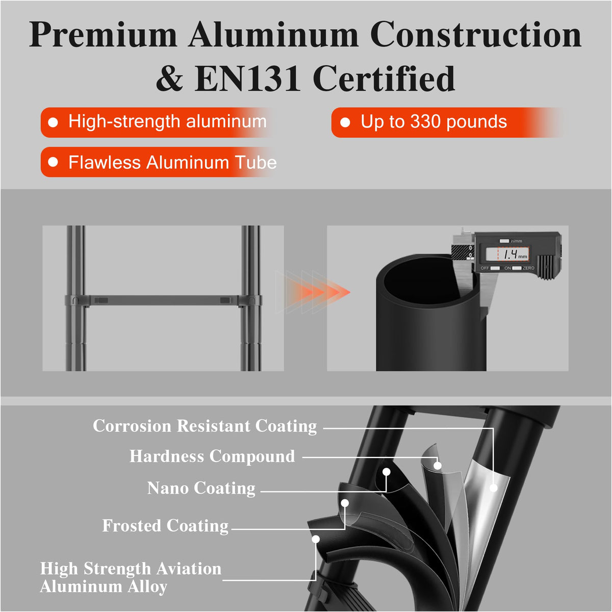 8.5 FT 330 Lbs Aluminum Telescoping Ladder S4111