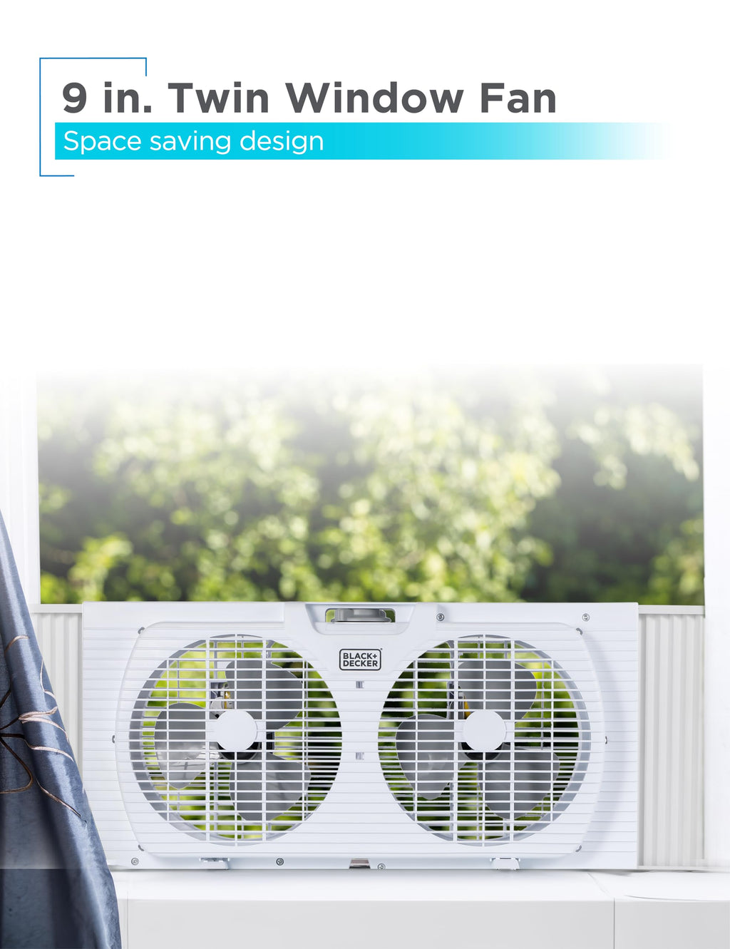 9" Dual Window Fan with 2 Speed Settings B59695