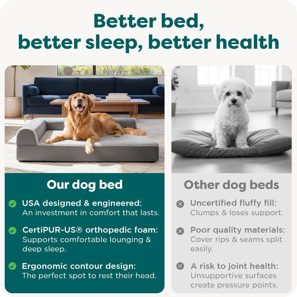 Orthopedic Dog Bed with Removable Bolsters & Washable Cover E517