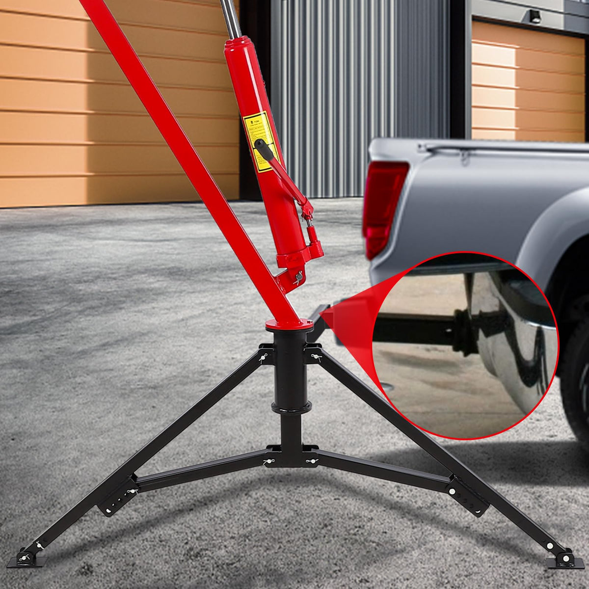 Hydraulic Pickup Truck Crane 360° Swivel 2-Inch Hitch Receiver 1000 Lbs E55072
