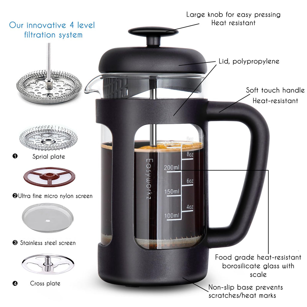 12 oz Borosilicate Glass French Press T216