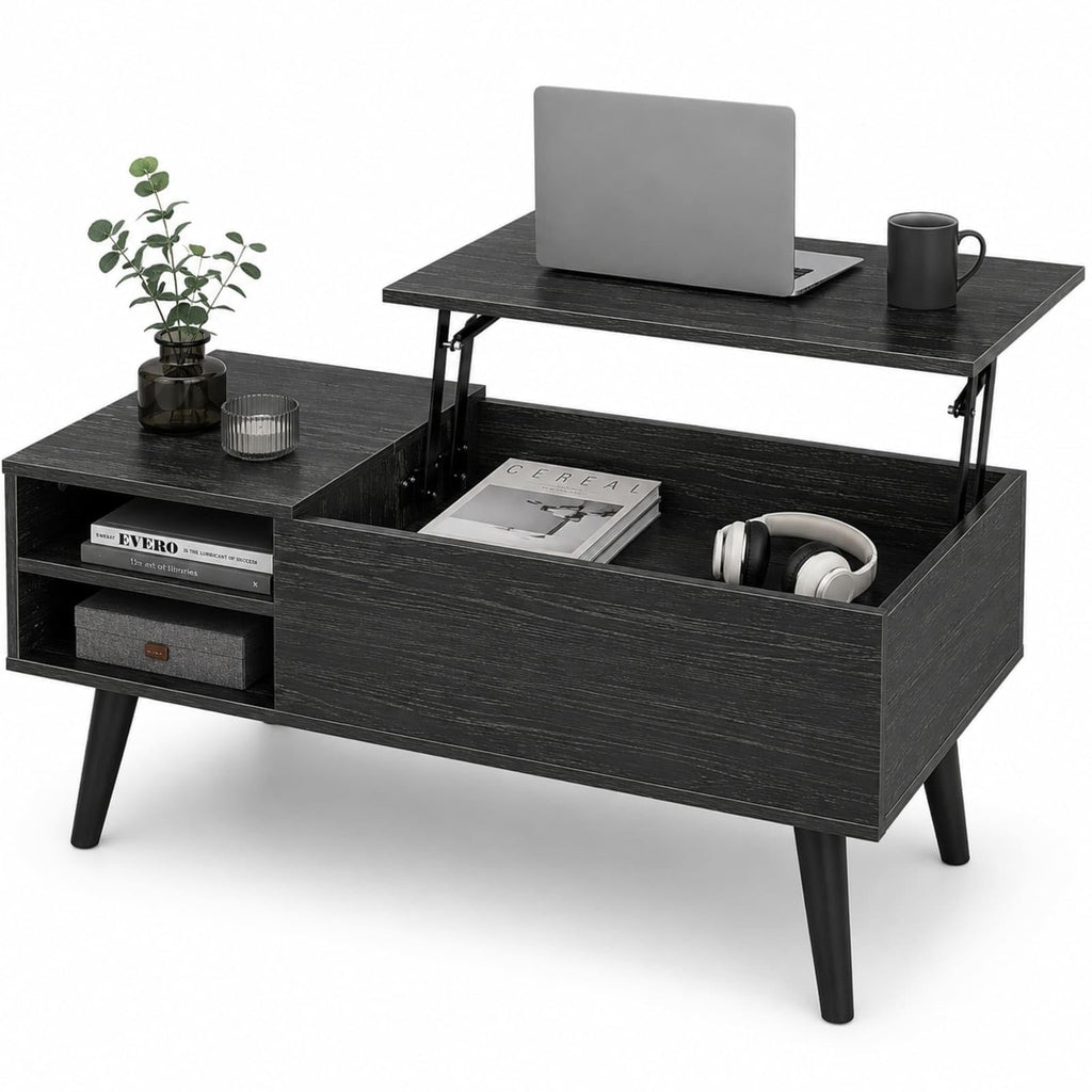 Lift Top Coffee Table with Hidden Storage, Black M72494