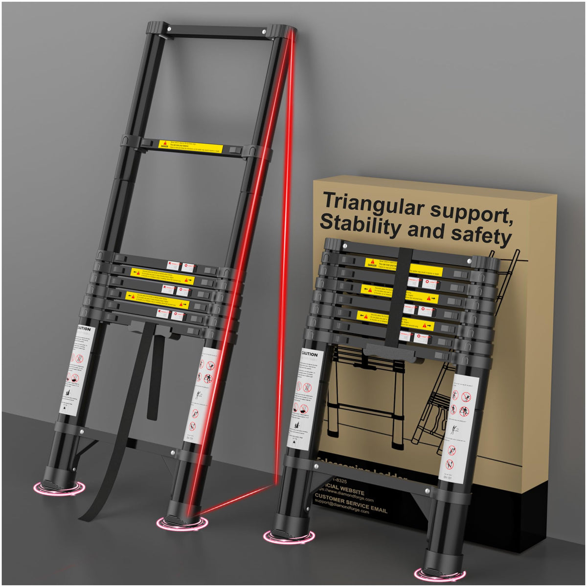 8.5 FT 330 Lbs Aluminum Telescoping Ladder S4111