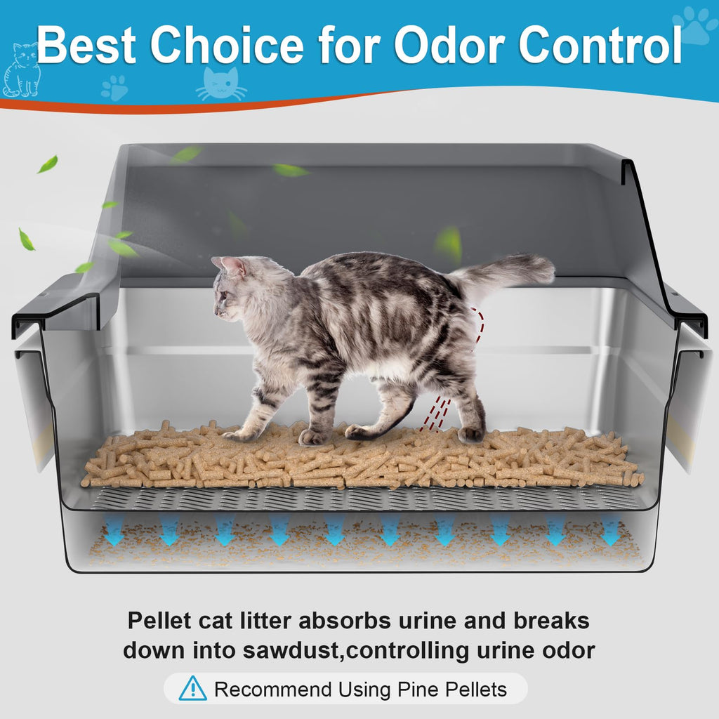 XXXL Stainless Steel Sifting Litter Box with Lid S450961
