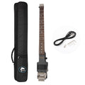 Travel Electric Guitar Headless 6 String One-piece Canada Maple Neck Double Locking Tremolo Bridge with Gigbag E714
