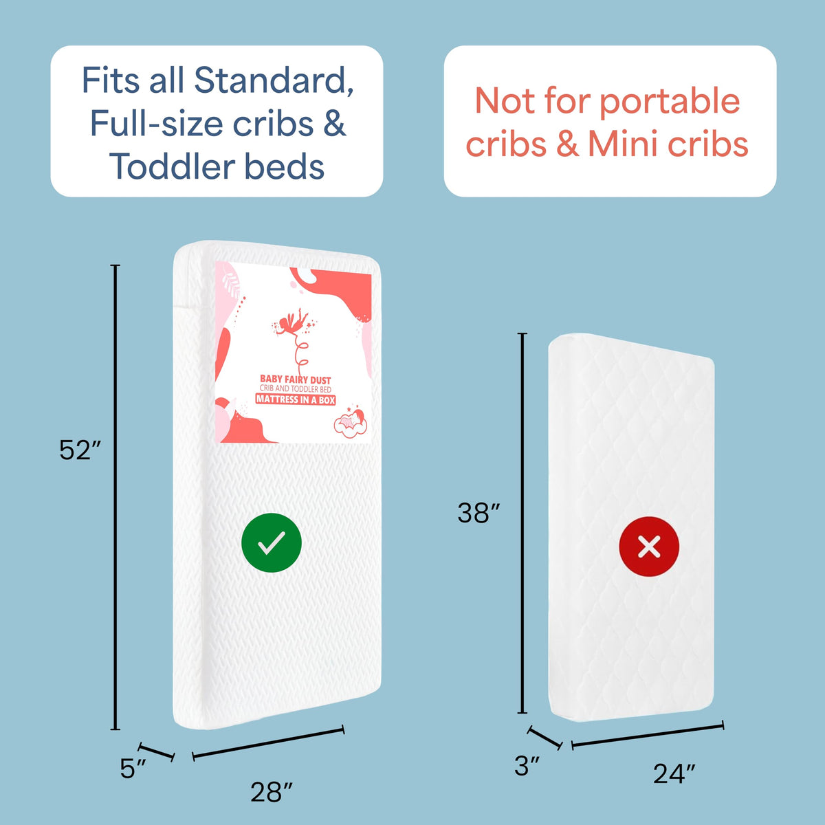 2-in-1 Crib & Toddler Mattress O910
