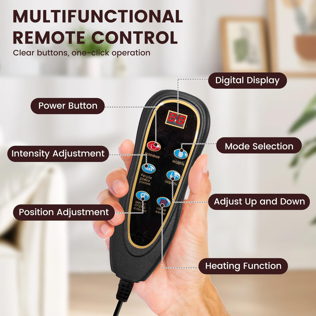 Full Body Massage Cushion with Heat, 10 Vibration Heads, 9 Speeds O725693