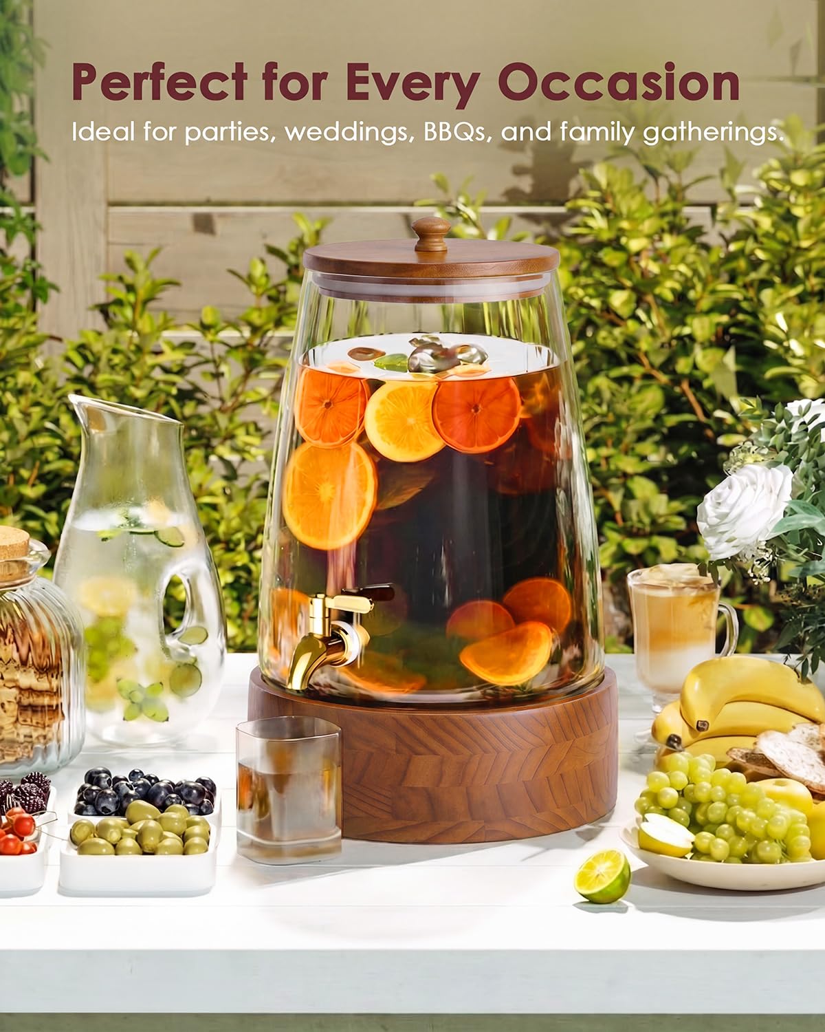2 Gallon Glass Drink Dispenser with Spigot P5110