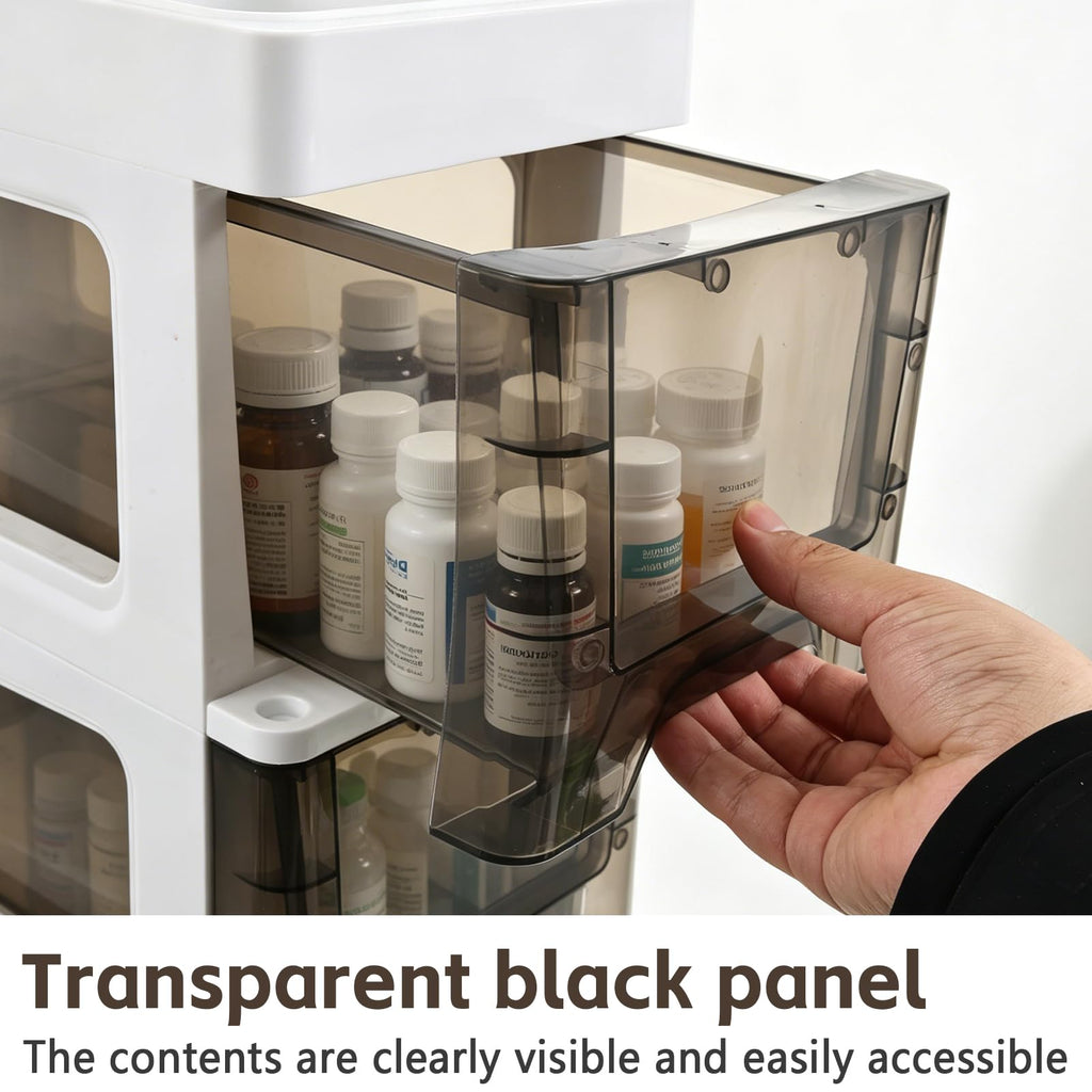 3 Drawer Narrow Plastic Storage Cart with Wheels M102