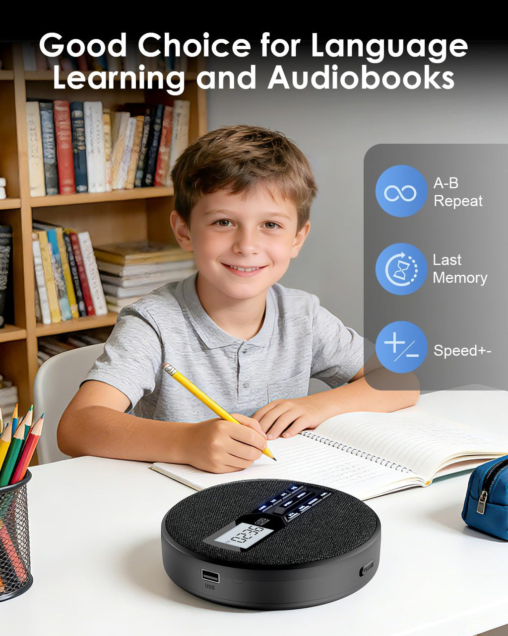 Portable CD Player with Bluetooth & FM Transmitter I9041