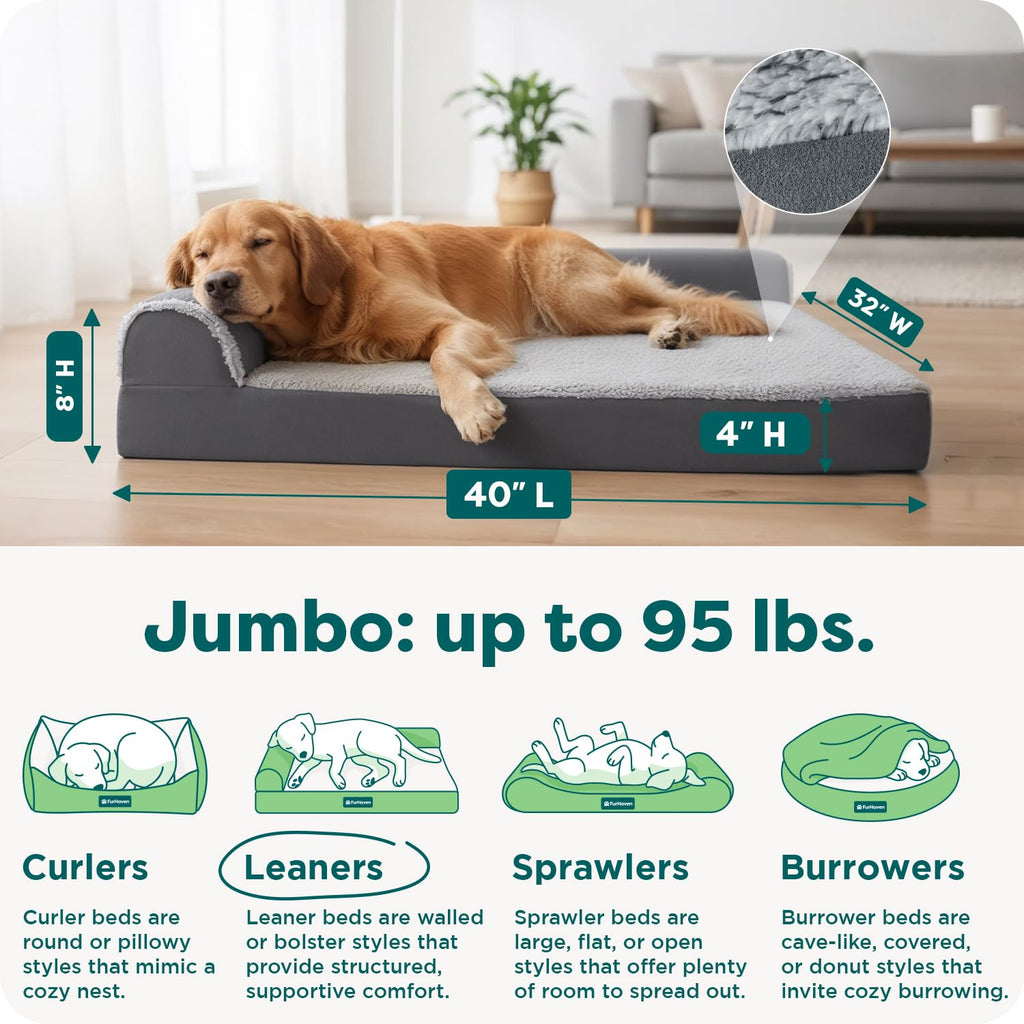 Orthopedic Dog Bed with Removable Bolsters & Washable Cover E517