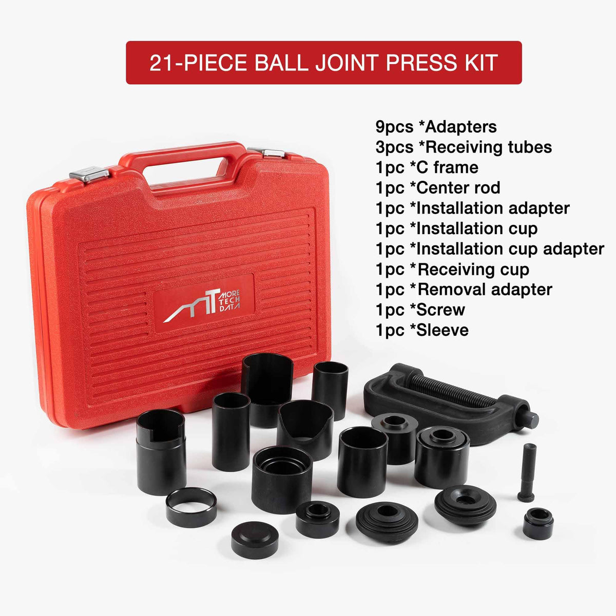21-Piece Ball Joint Press Kit with C-Frame S6433
