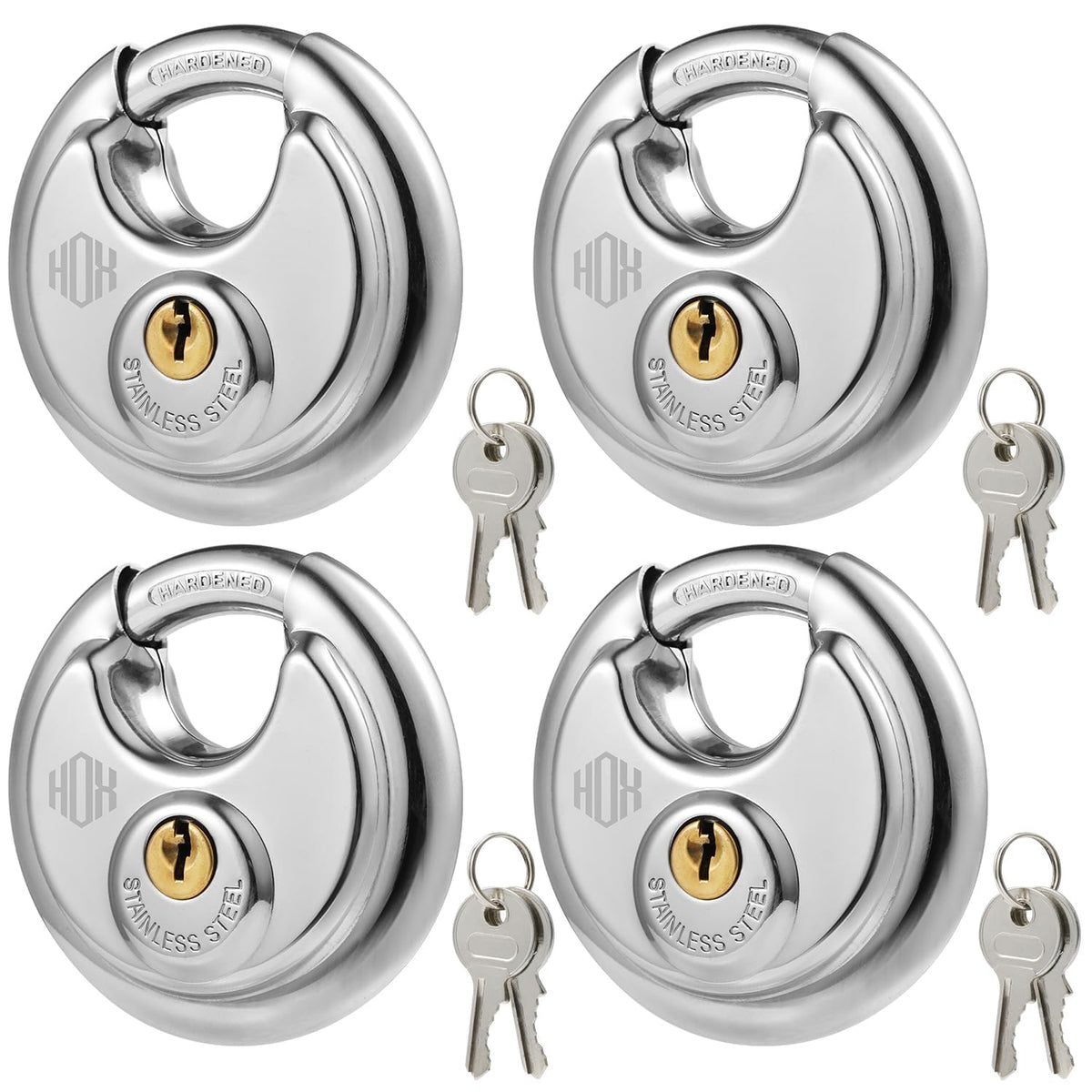 Keyed-Alike Disc Padlock 4-Pack U1727
