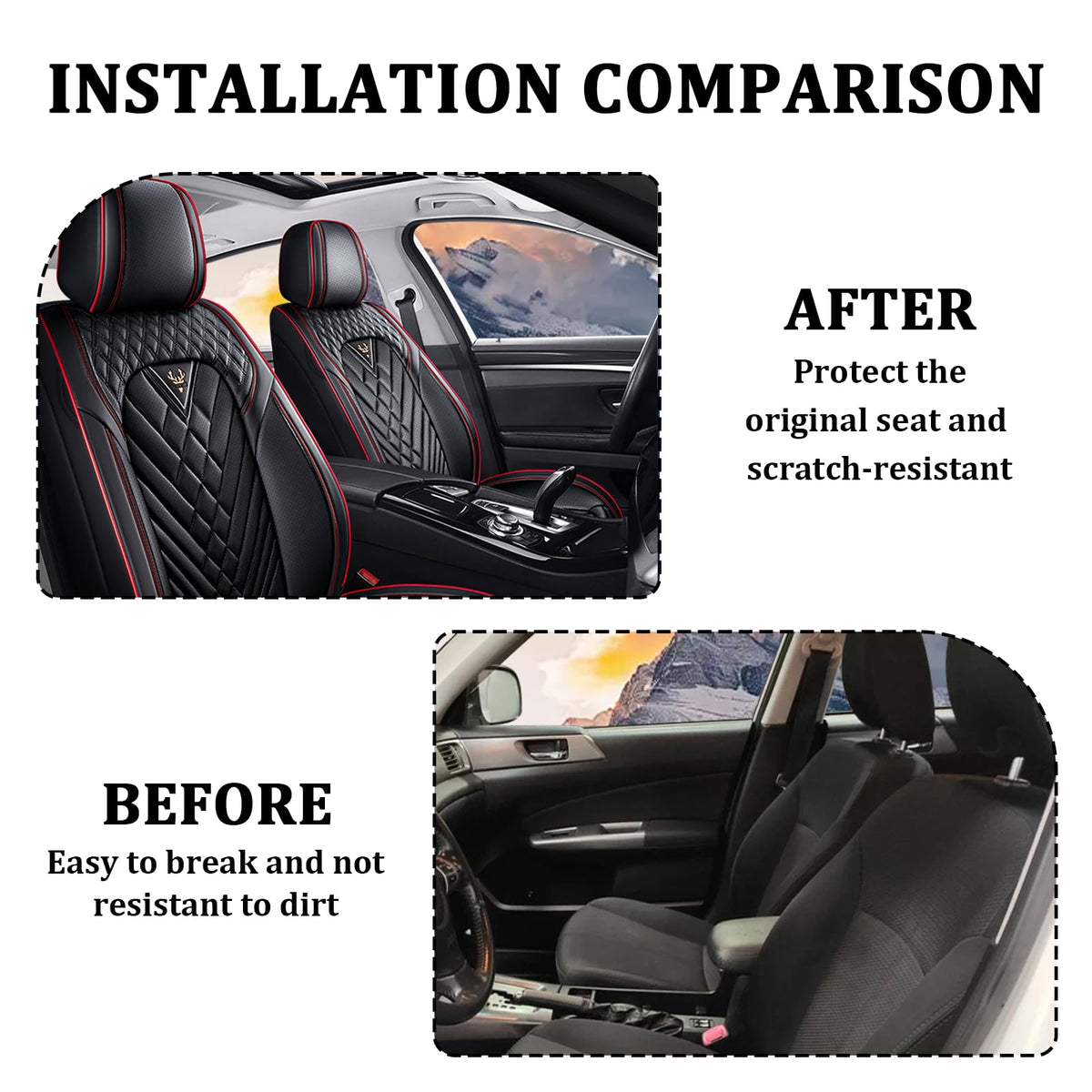 Waterproof Nappa Leather Full Set Car Seat Covers D9553