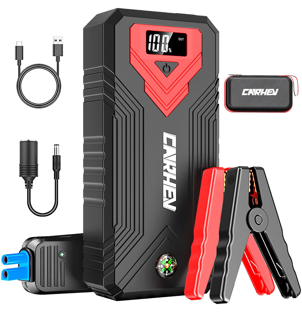 3000A 24000mAh 12V Jump Starter with LED Light and USB QC 3.0 S9821