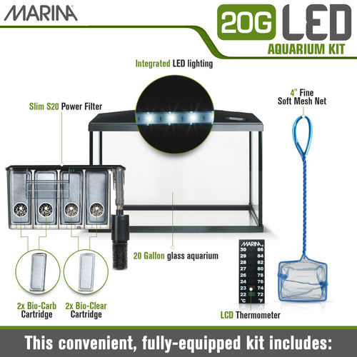 20 Gallon LED Aquarium Kit with Filter O606