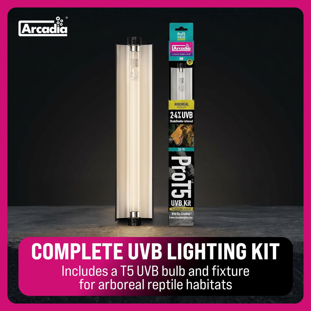 12" 8 Watts T5 UVB Reptile Light Fixture Kit T346200