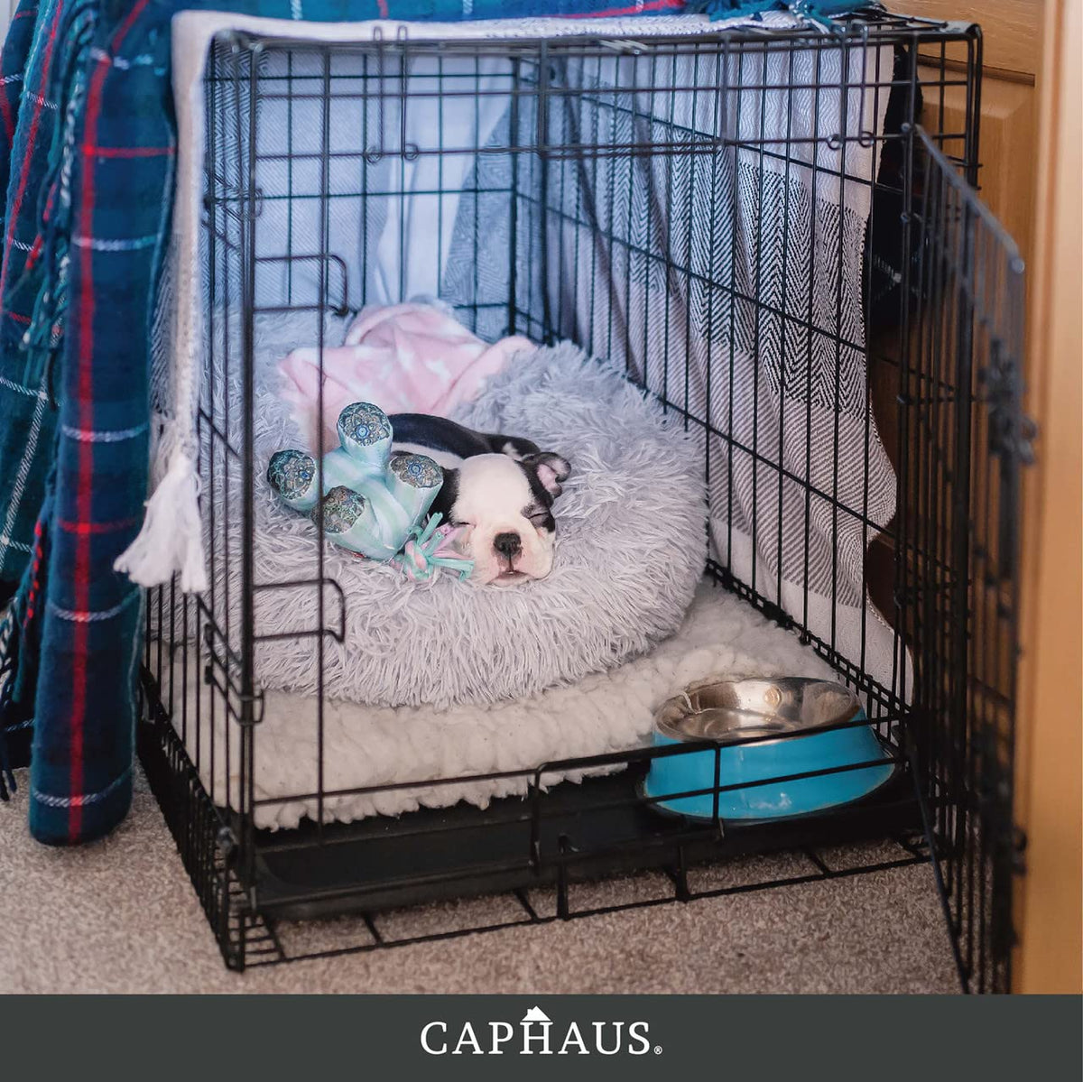 Foldable Wire Metal Dog Crate with Leak-Proof Pan U51513