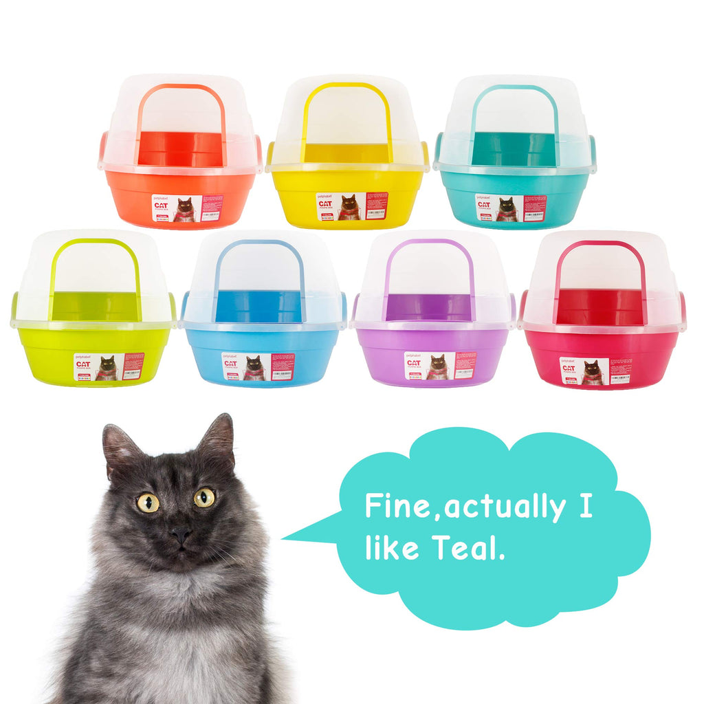 Jumbo Extra Large Teal Hooded Cat Litter Box Y64789