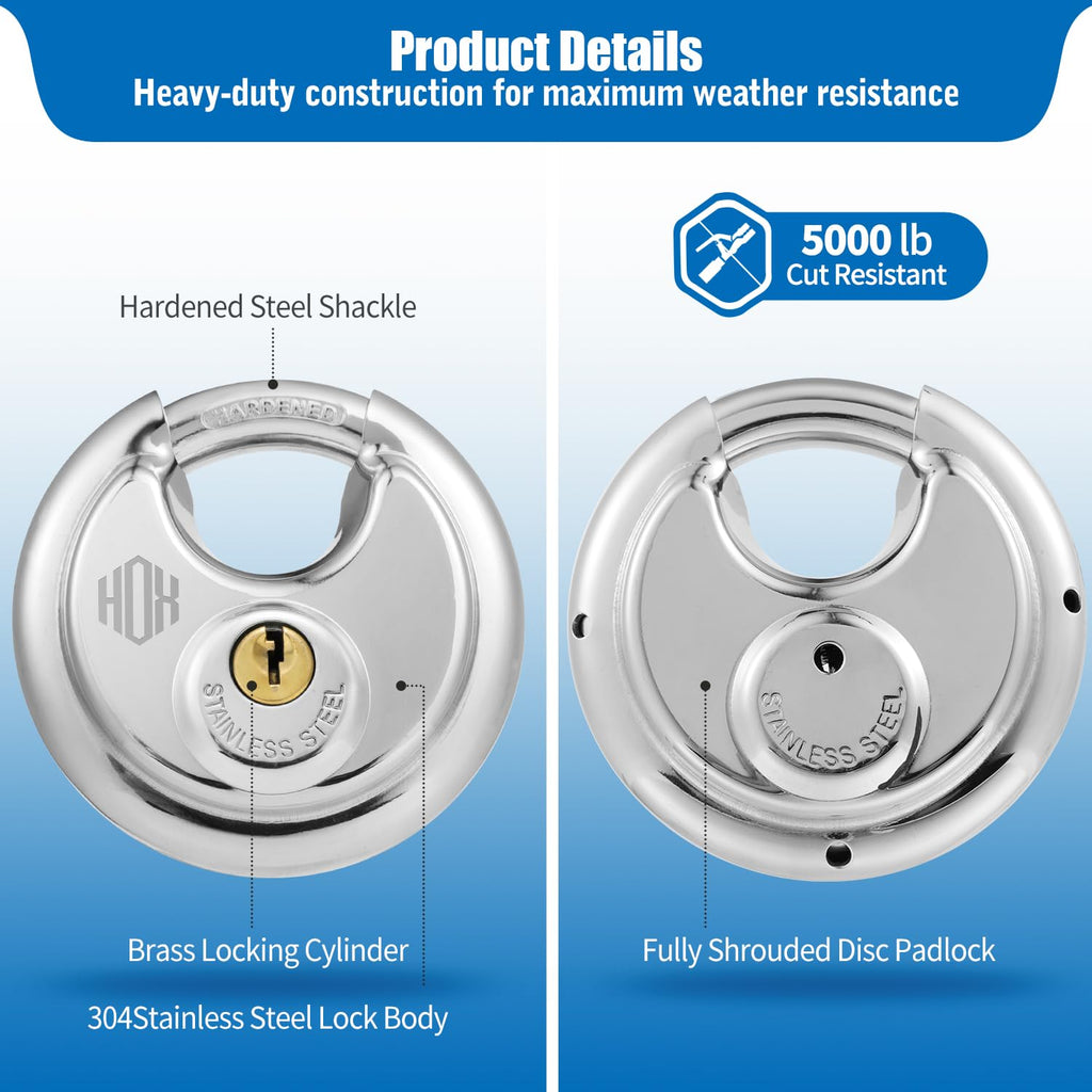 Keyed-Alike Disc Padlock 4-Pack U1727