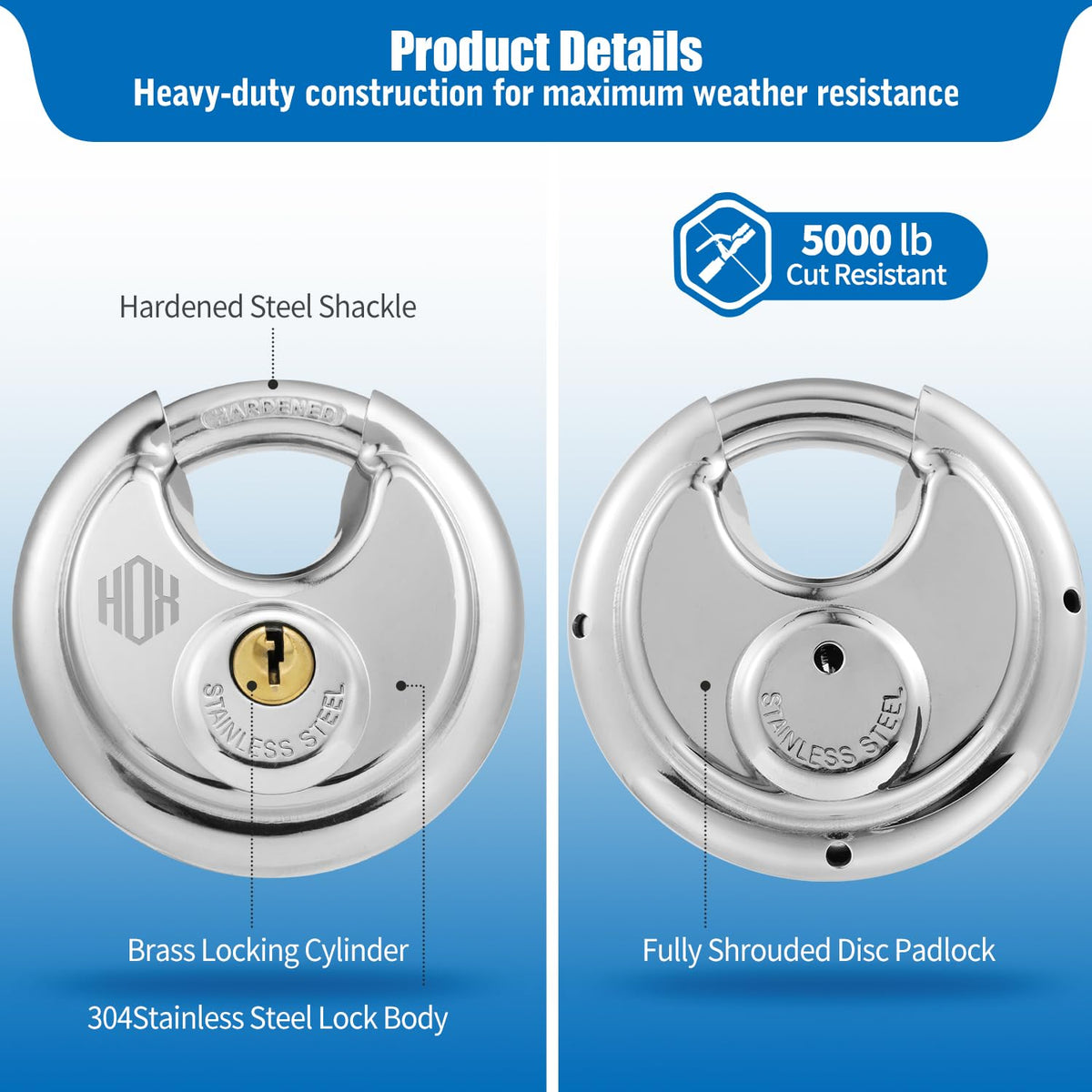 Keyed-Alike Disc Padlock 4-Pack U1727