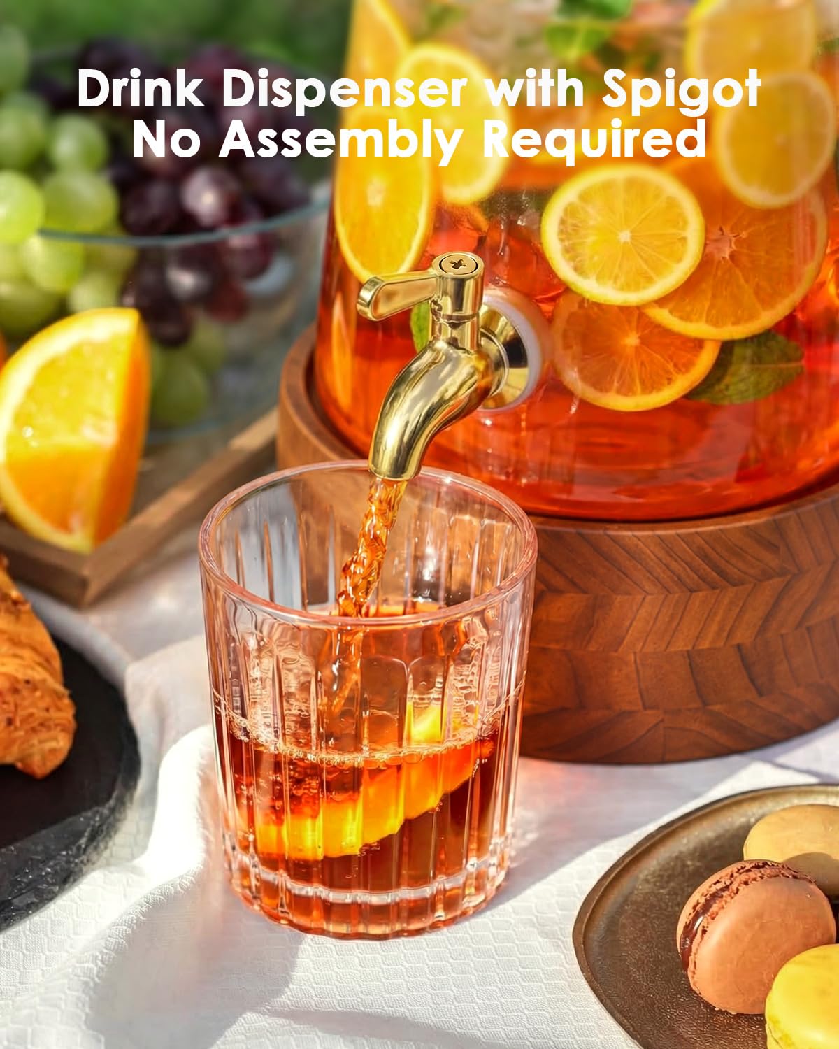 2 Gallon Glass Drink Dispenser with Spigot P5110