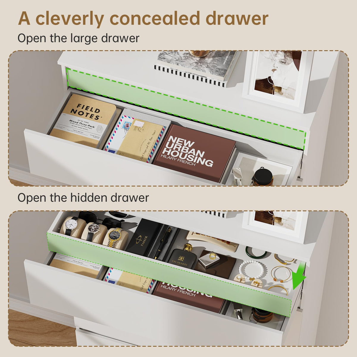 White 5 Drawer Dresser L67140