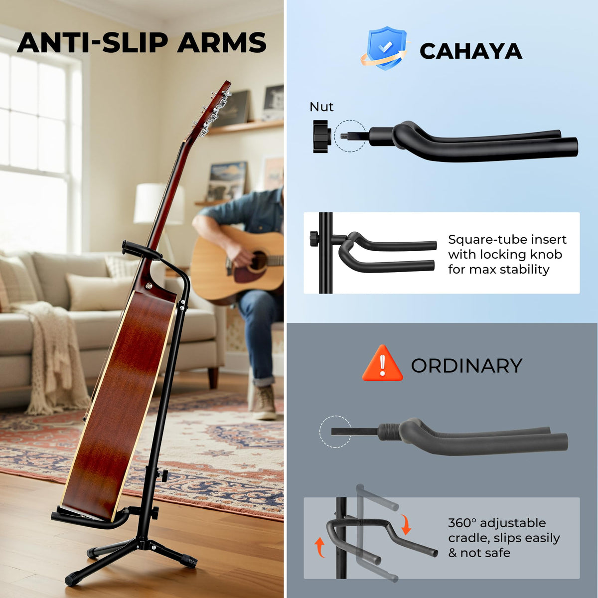 Adjustable Folding Metal Guitar Stand D456