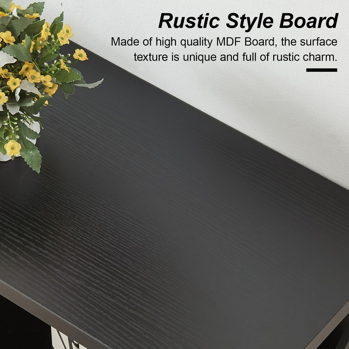 Black 3-Tier Engineered Wood Bookshelf H4514