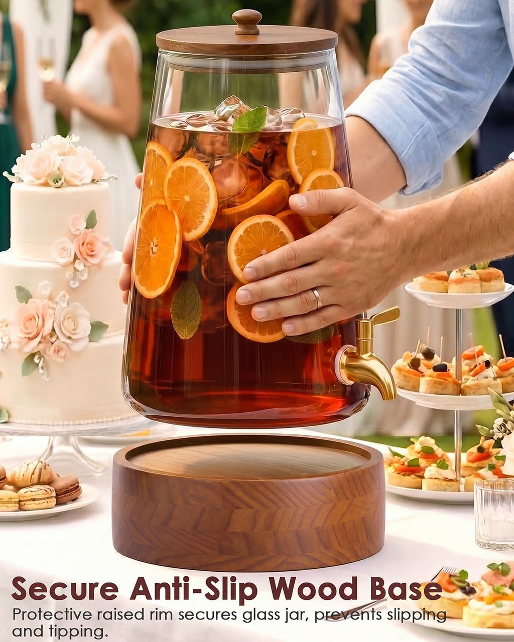 2 Gallon Glass Drink Dispenser with Spigot P5110