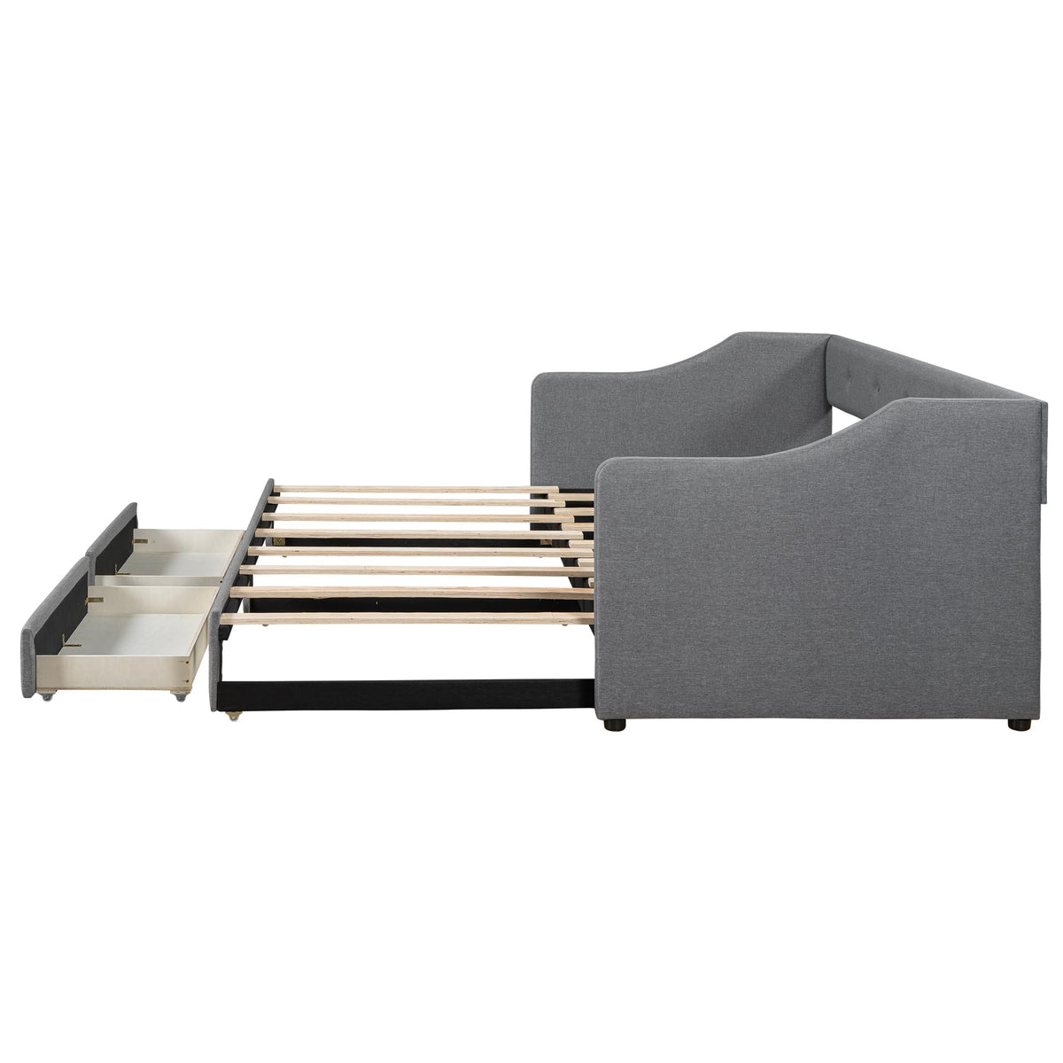 Upholstered Twin XL to King Size Daybed with Pop Up Trundle Z881