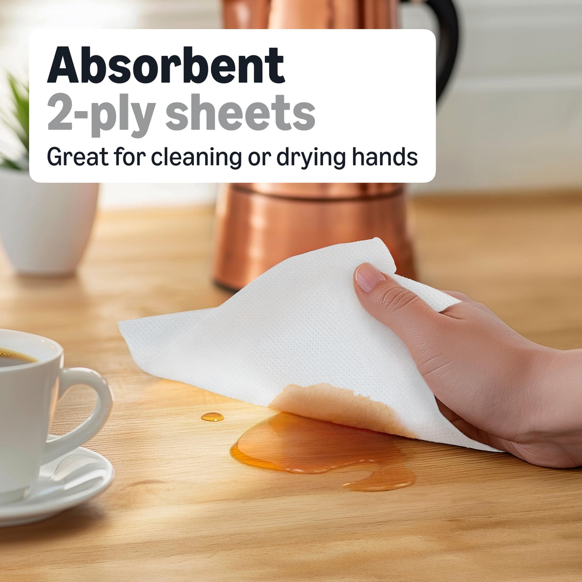 2-Ply White Paper Towels, 6 Rolls D2279