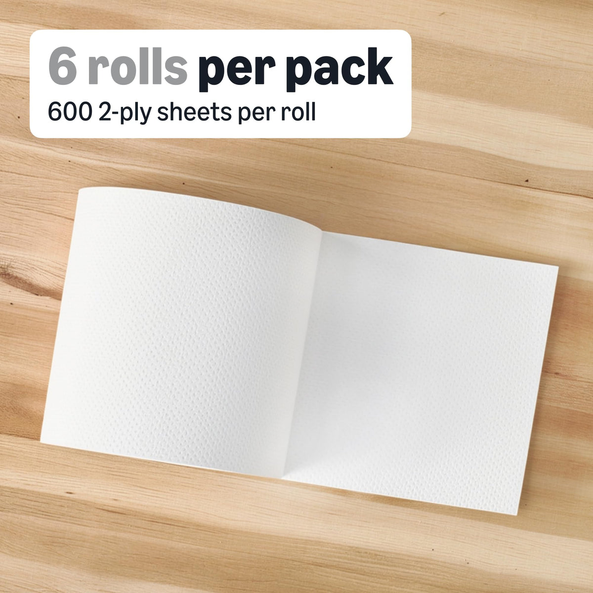 2-Ply White Paper Towels, 6 Rolls D2279