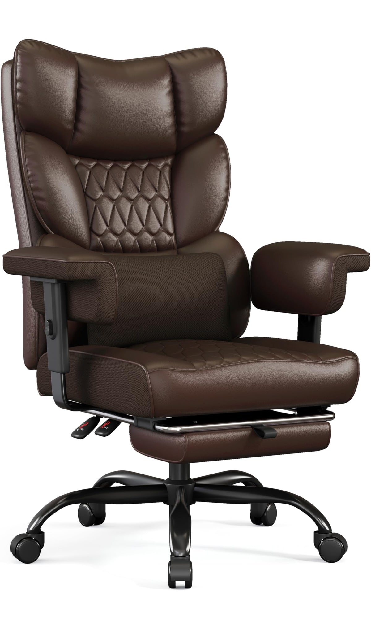 Big and Tall Faux Leather Office Chair with Footrest N2091