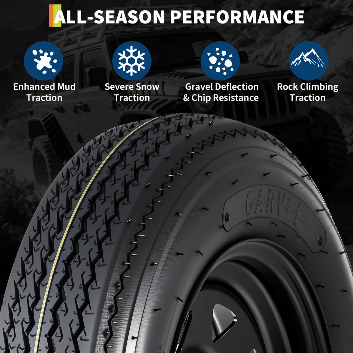 2-Pack Trailer Tire On Rim 5.30-12 4 Lug 12 in Wheels Load Range C Black V68422