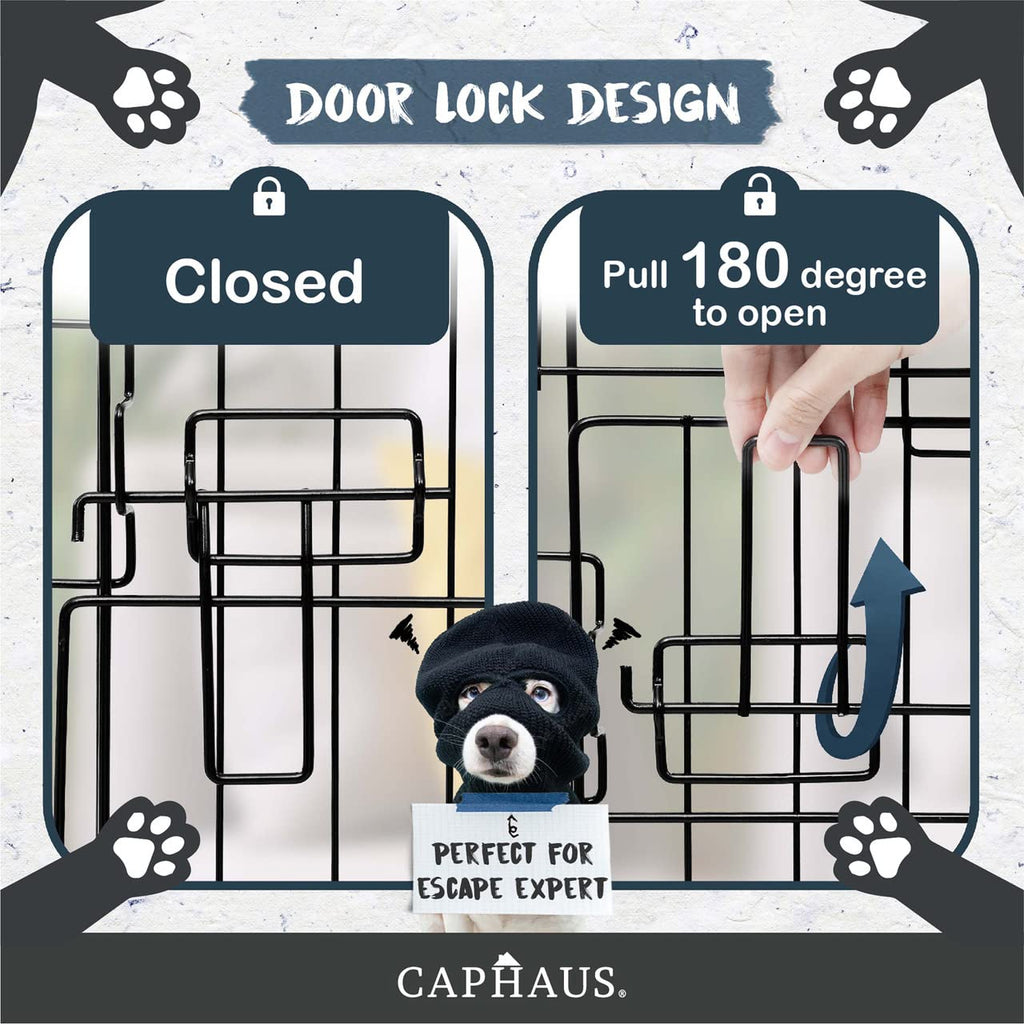 Foldable Wire Metal Dog Crate with Leak-Proof Pan U51513