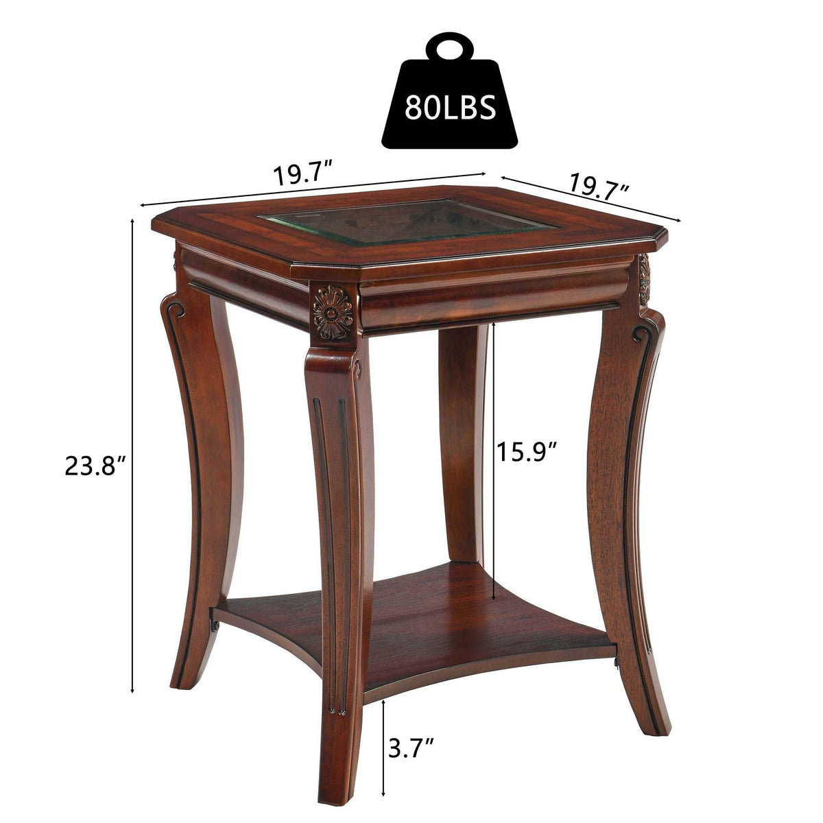 Set of 2 Solid Wood End Table V949
