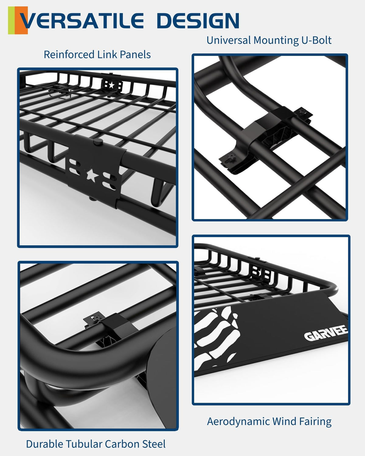 46" x 36" 200 Lbs Capacity Roof Rack Cargo Carrier Basket O1412