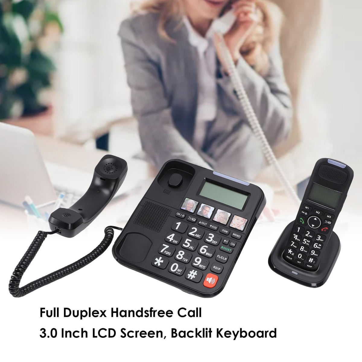 Expandable Corded/Cordless Phone System with Big Buttons P720