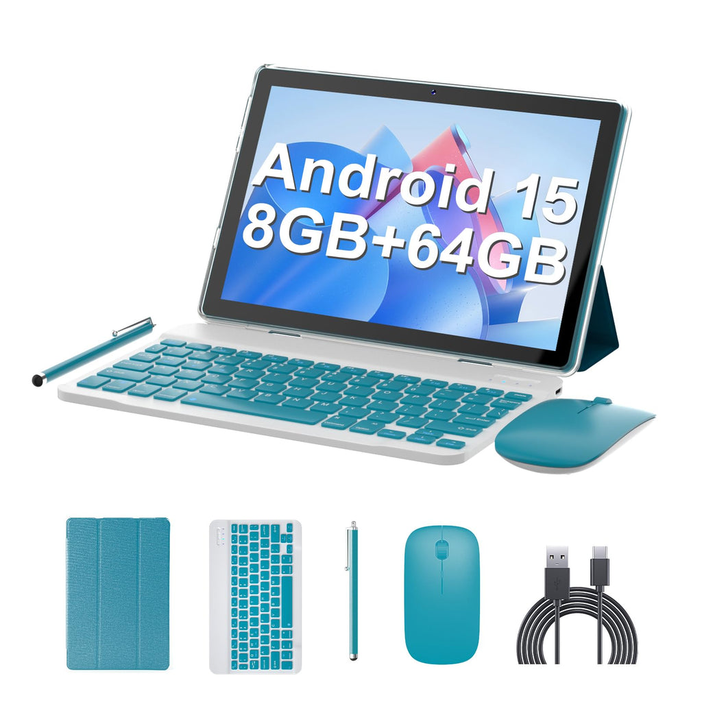 10 Inch Android Tablet with Keyboard Mouse Case Stylus K2510