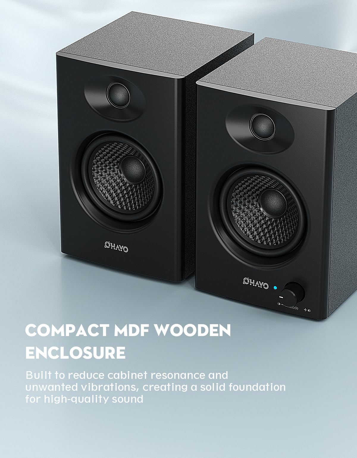 60W Bluetooth 5.3 Stereo 2.0 Computer Speakers 1 Pair Black N754