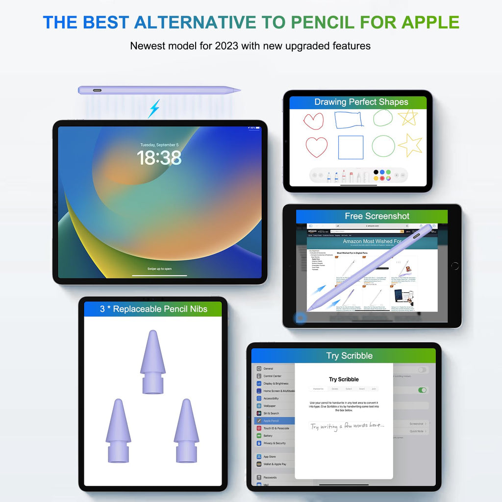 Magnetic Wireless Charging Pencil 2nd Gen Purple R454