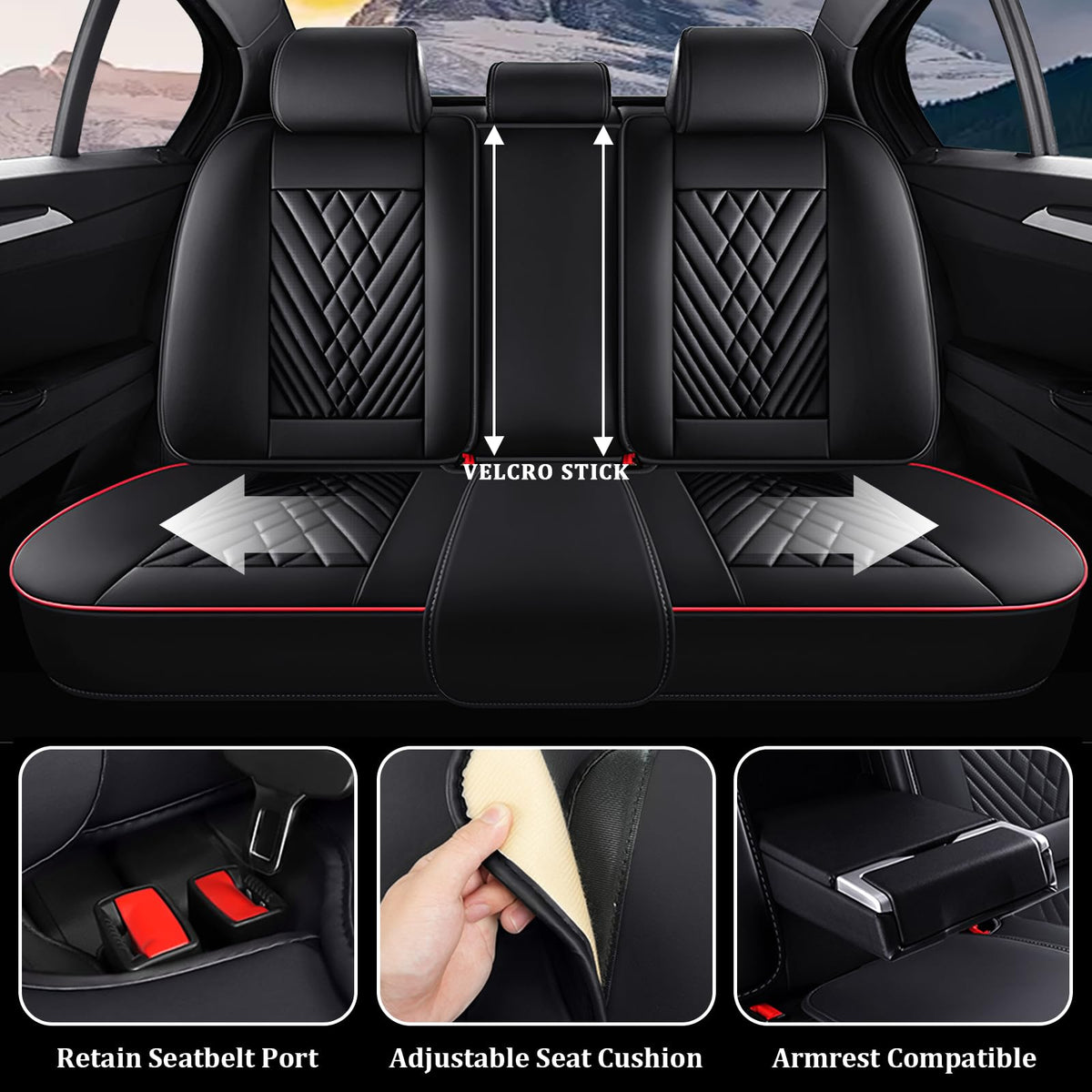 Waterproof Nappa Leather Full Set Car Seat Covers D9553