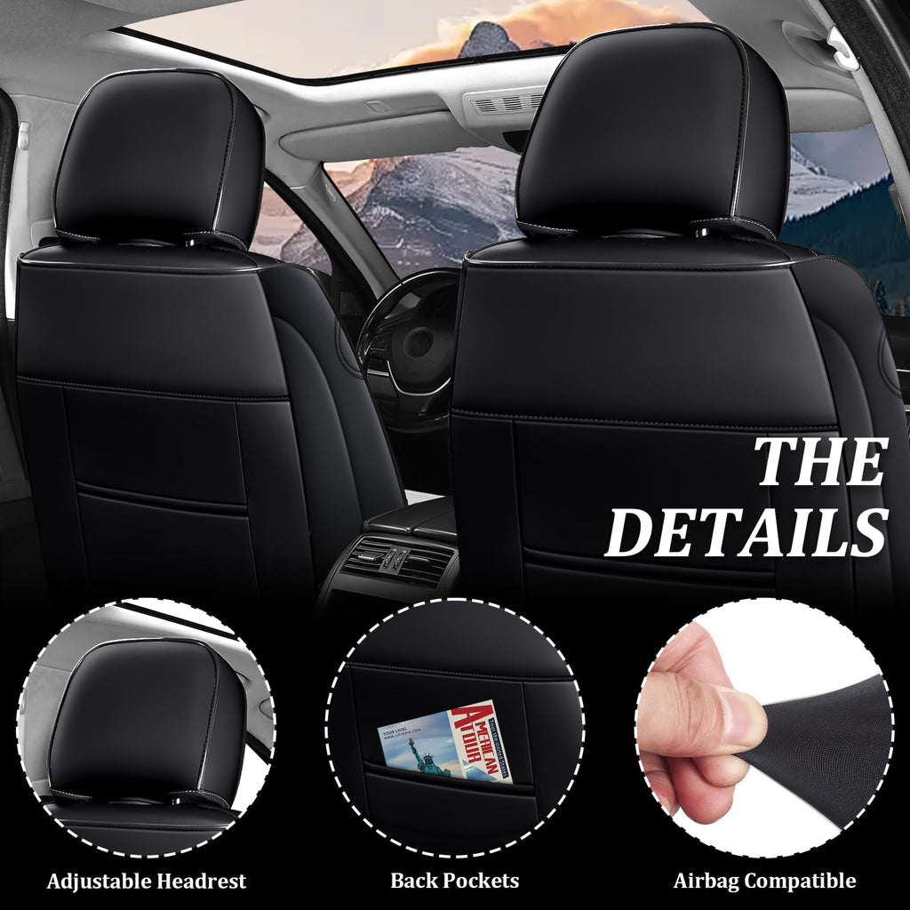 Waterproof Nappa Leather Full Set Car Seat Covers D9553