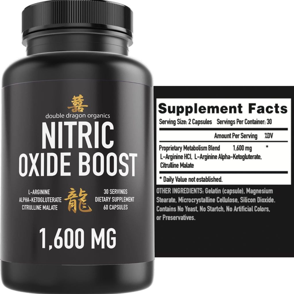 Nitric Oxide Booster Supplement 1600mg 60 Count Y99040